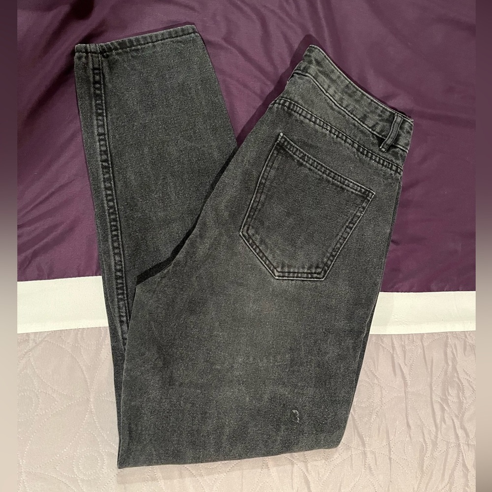 Black Ripped Mom Style Jeans - Picture 2 of 3